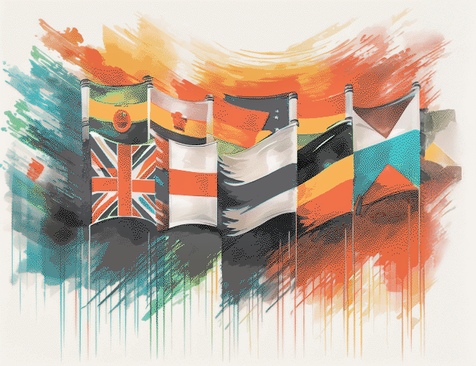 international flags chalk